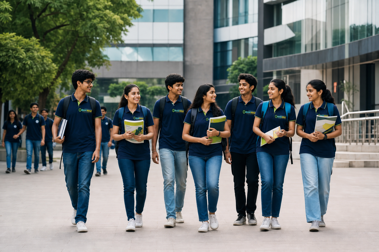 Illustrated students in a focused junior-college learning environment representing Rankridge Hyderabad